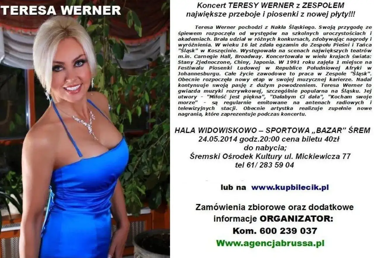 Zdjęcie Ile trwa koncert Teresy Werner? Poznaj długość występów artystki