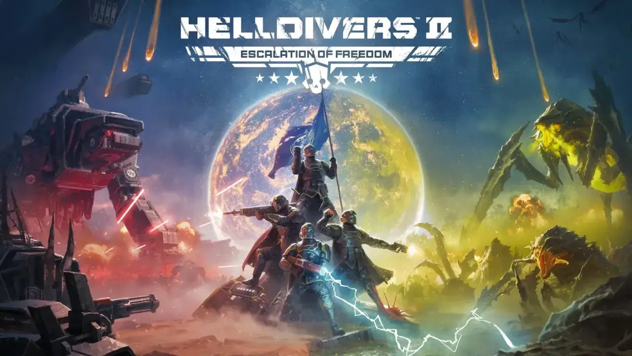 Żołnierze Hell-Divers walczą z potworami na tle planety. To jedne z najlepszych gier multiplayer, gdzie wolność jest na pierwszym miejscu.