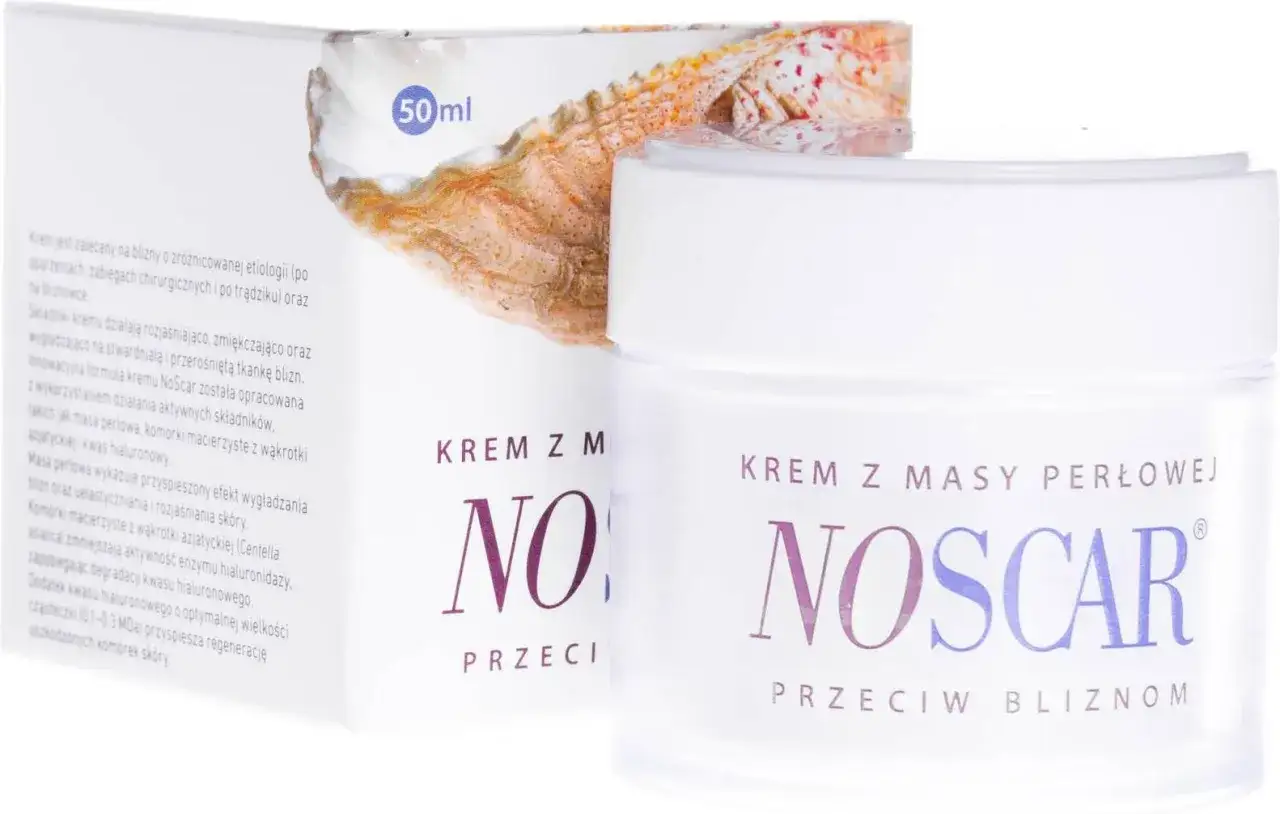 Krem NoScar z masy perłowej przeciw bliznom, 50 ml. Innowacyjna formuła dla wygładzonej skóry.