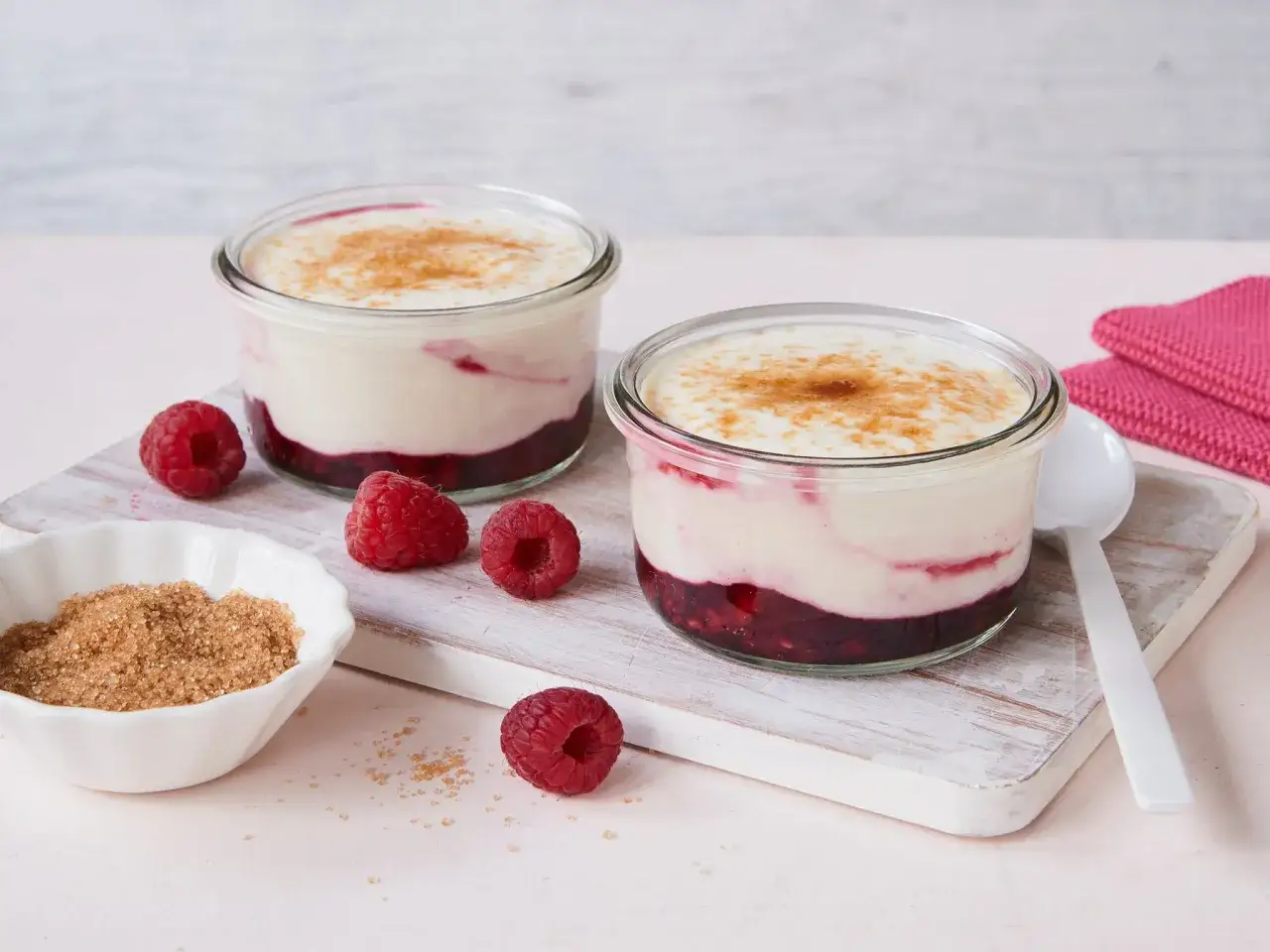 Zutaten f&uuml;r Himbeer Joghurt Dessert