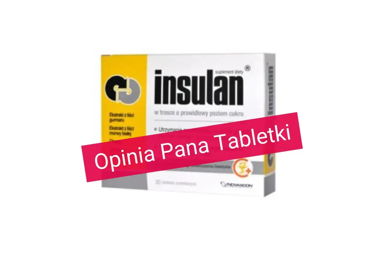 Opakowanie suplementu diety Insulan, z napisem 