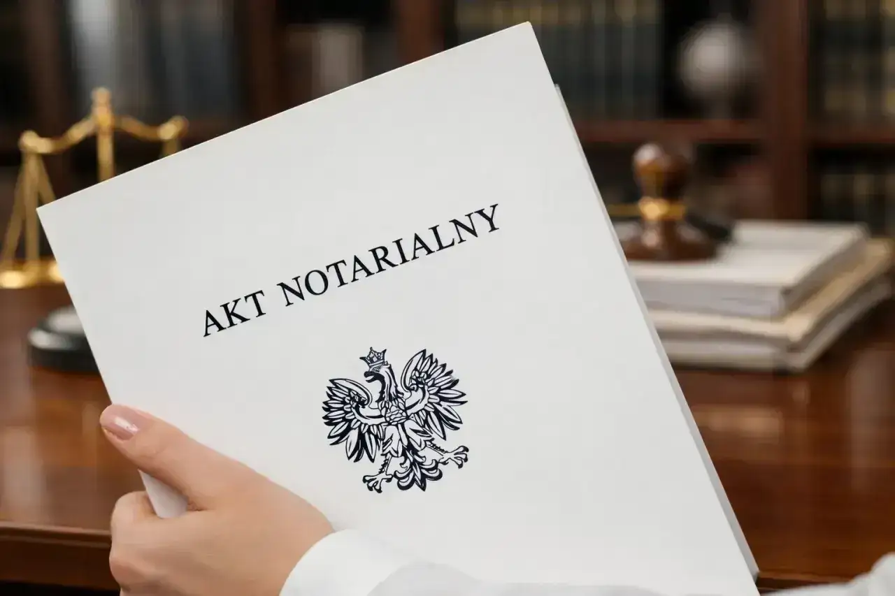 Akt notarialny z godłem Polski. Czy notariusz może przyjść do domu? Tak, w uzasadnionych przypadkach.