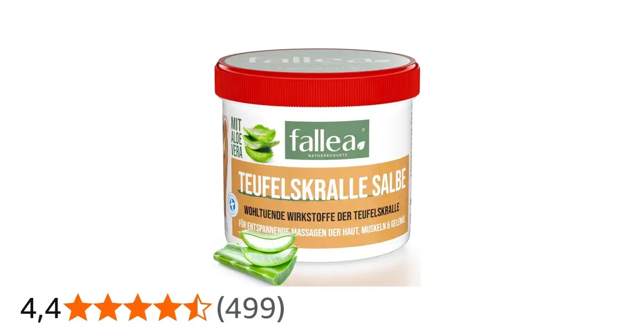 Fallea Teufelskralle Salbe mit Aloe Vera für entspannende Massagen. Wohltuende Wirkstoffe für Haut, Muskeln & Gelenke.