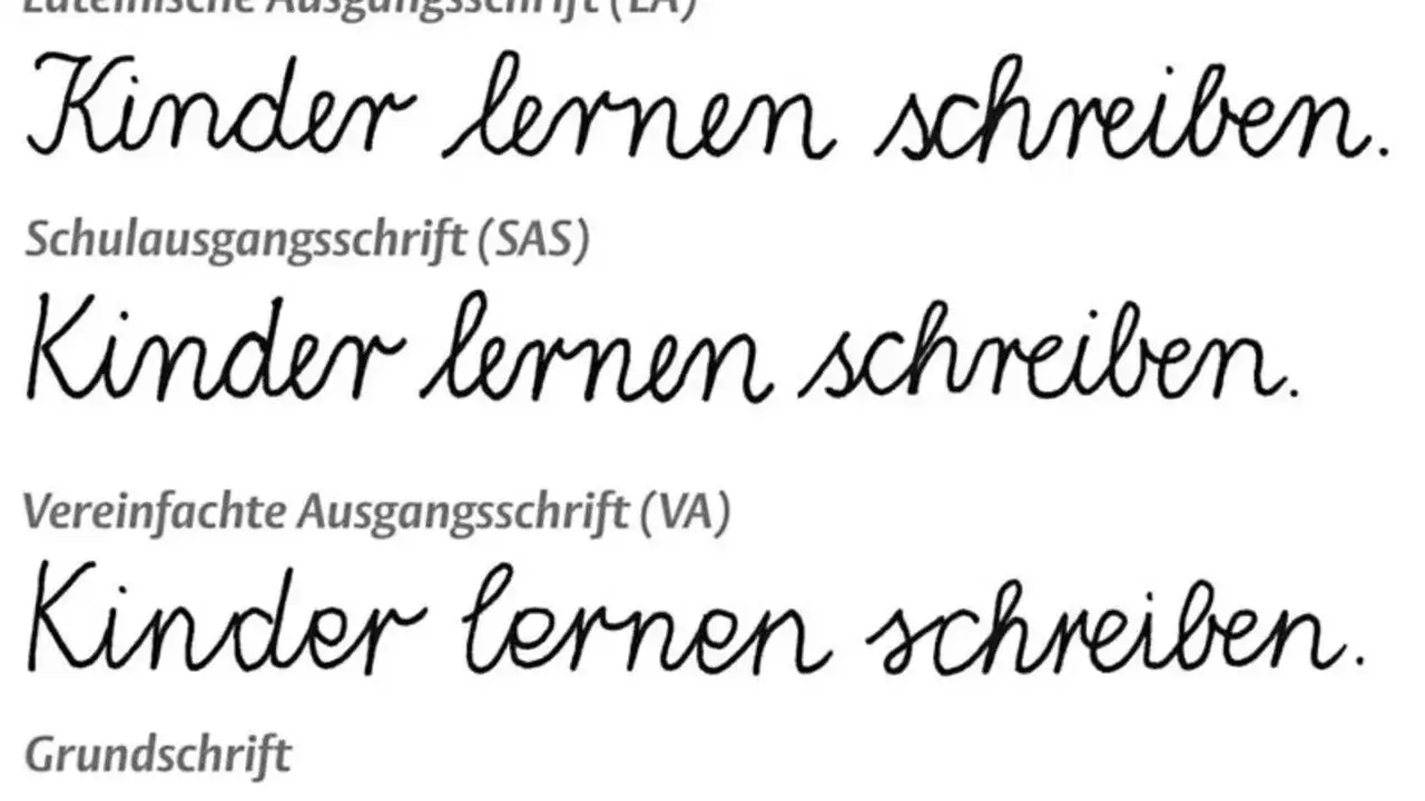 Drei Zeilen mit dem Satz 