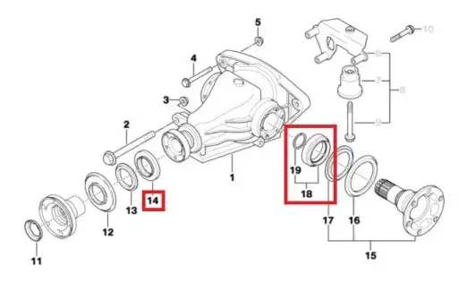 schemat budowy dyferencjału samochodowego BMW