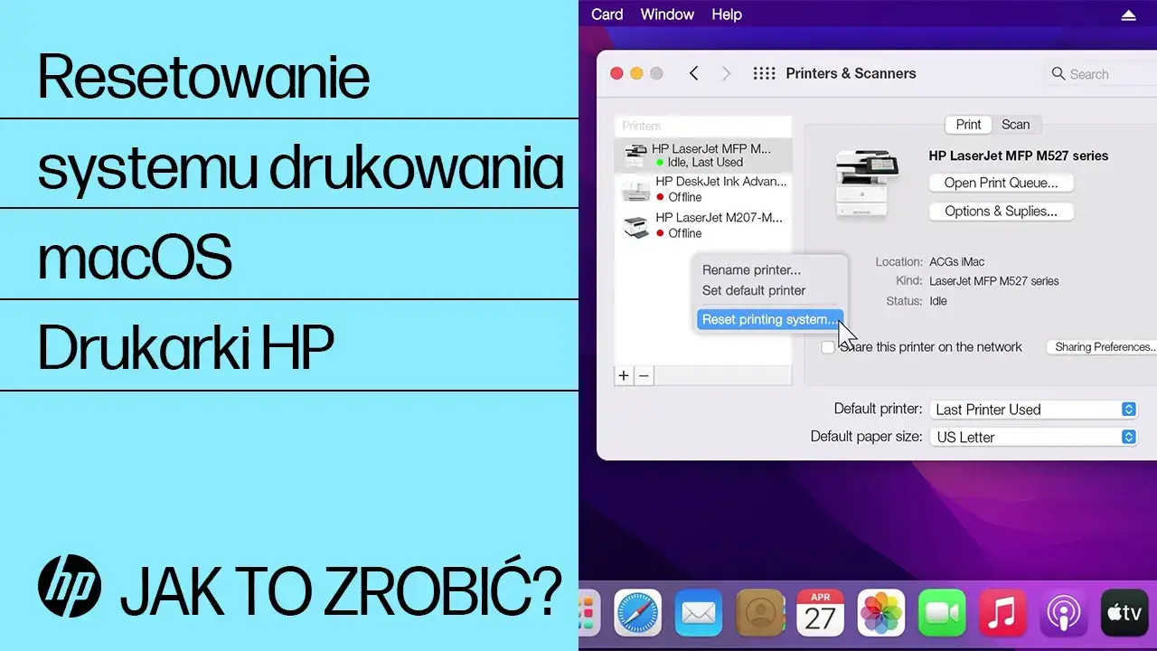 Drukarka HP offline ikona statusu