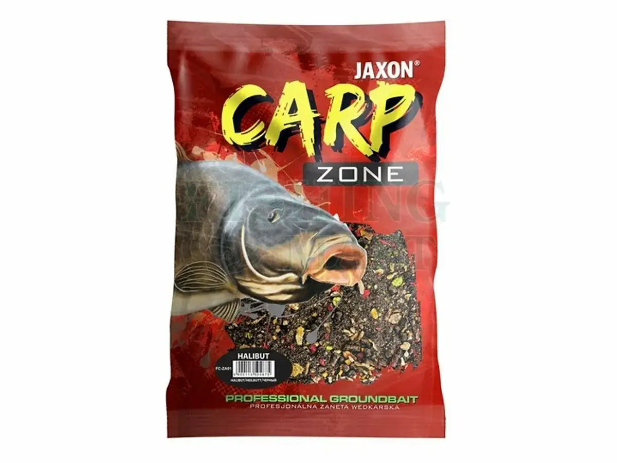 Opakowanie zanęty Jaxon Carp Zone o smaku halibuta. Profesjonalna zanęta wędkarska, która przyciągnie karpie.