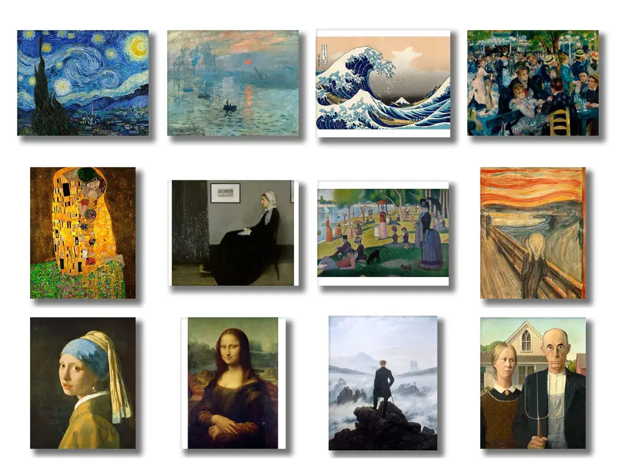 collage of the most famous paintings in the world
