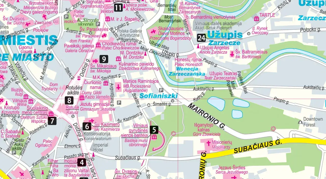 Plan miasta Wilna na jeden dzień: zobacz Stare Miasto, Zarzecze i inne atrakcje.
