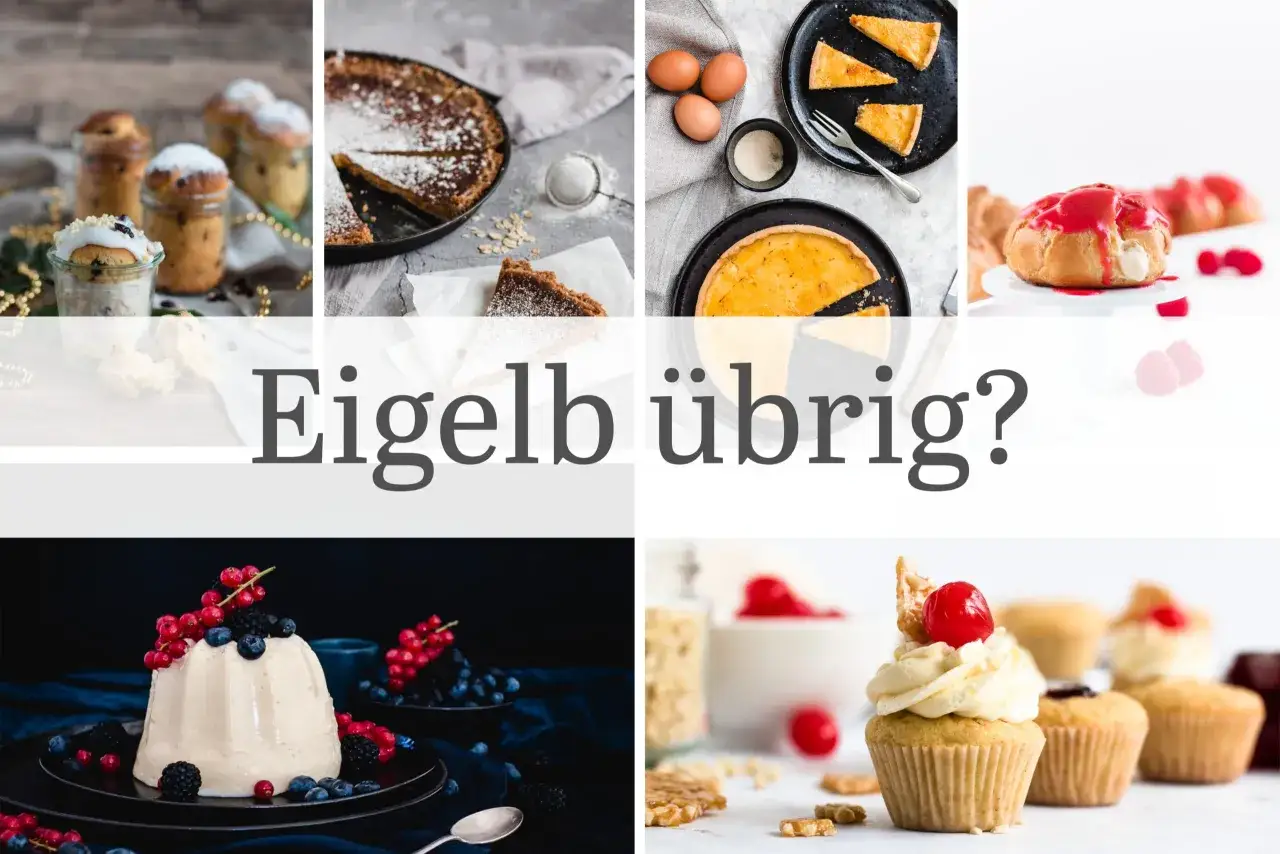 Eigelb &uuml;brig? K&ouml;stliche Desserts wie Kuchen, Muffins und Panna Cotta zeigen, wie man es verwerten kann.