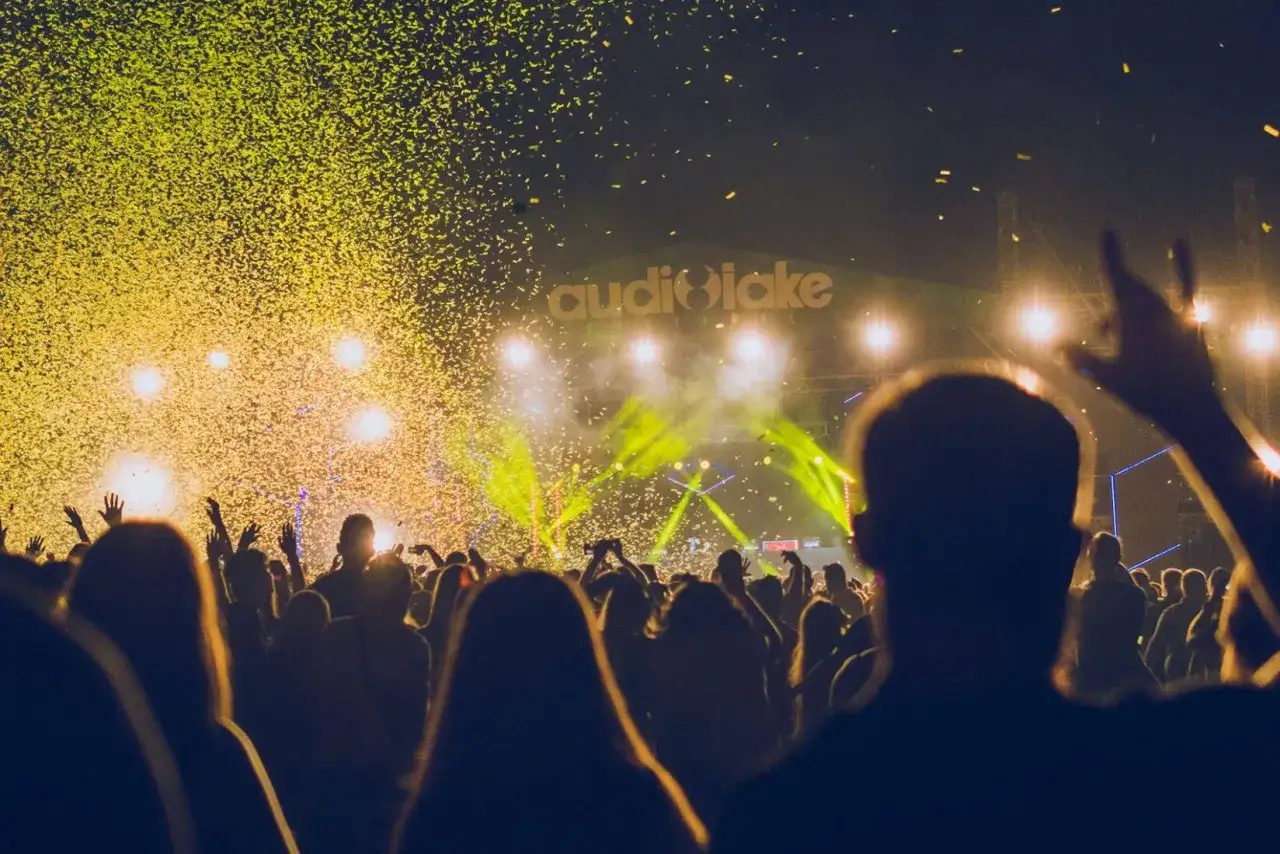 Tłum szaleje na audiolake festival, sypią się złote konfetti, światła sceny tworzą niesamowity klimat.