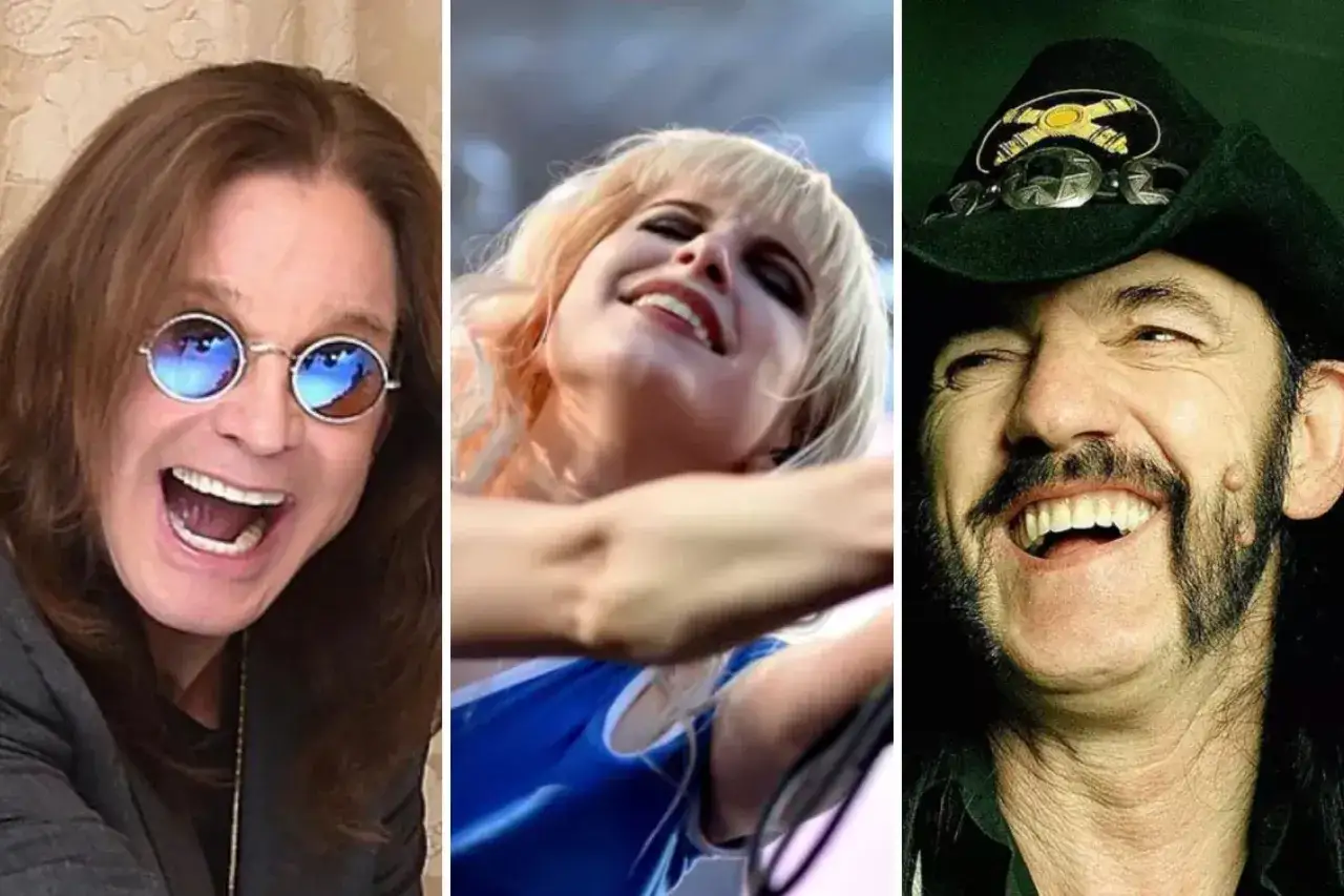Ozzy Osbourne, Hayley Williams i Lemmy Kilmister - ikony rocka z szerokim uśmiechem.