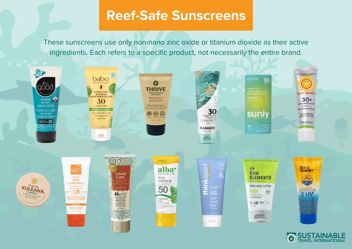 Variedad de protectores solares biodegradables, ideales para proteger tu piel y el oc&eacute;ano.