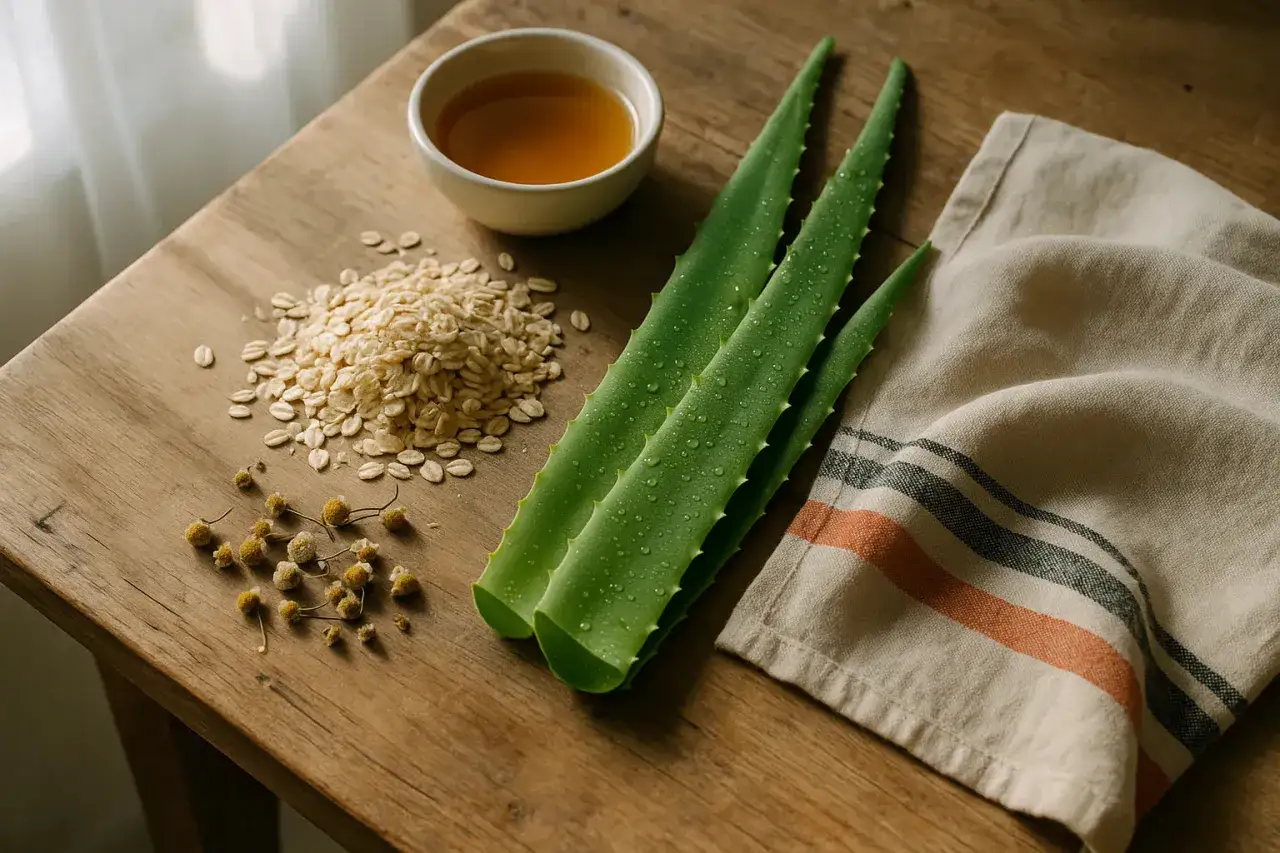 Aloe, Haferflocken und Kamille: nat&uuml;rliche Helfer, was hilft gegen Neurodermitis.
