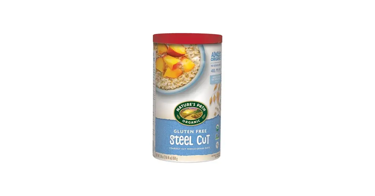 Avena Steel Cut Nature's Path, orgánica y sin gluten. Ideal para un desayuno saludable, ya que la avena tiene gluten, pero esta es una opción segura.