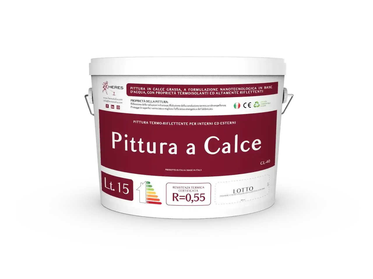 Pittura a calce traspirante, con propriet&agrave; termoisolanti e riflettenti. Ideale per interni ed esterni, migliora l'efficienza energetica.
