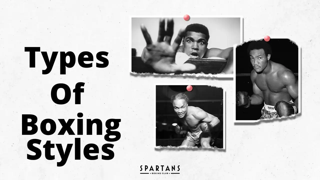 Exploring different boxing styles: Muhammad Ali's iconic reach, Joe Frazier's power, and a boxer showcasing his aggressive approach.