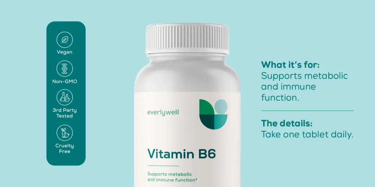 Witamina B6 na co? Wspiera metabolizm i funkcje odpornościowe. Produkt wegański, bez GMO, testowany 3rd party, cruelty-free.