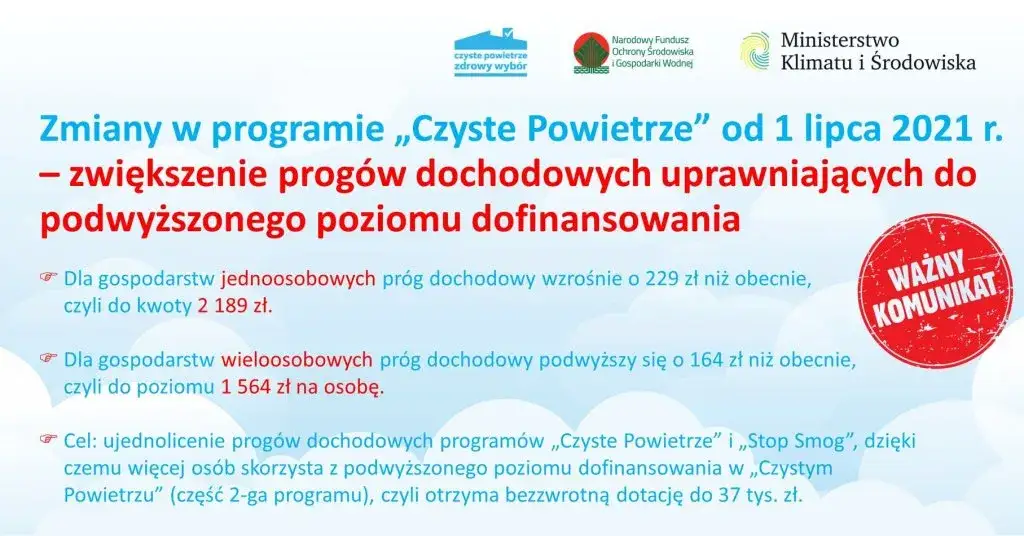 Zdjęcie Czyste powietrze progi dochodowe – jak uniknąć utraty dofinansowania?