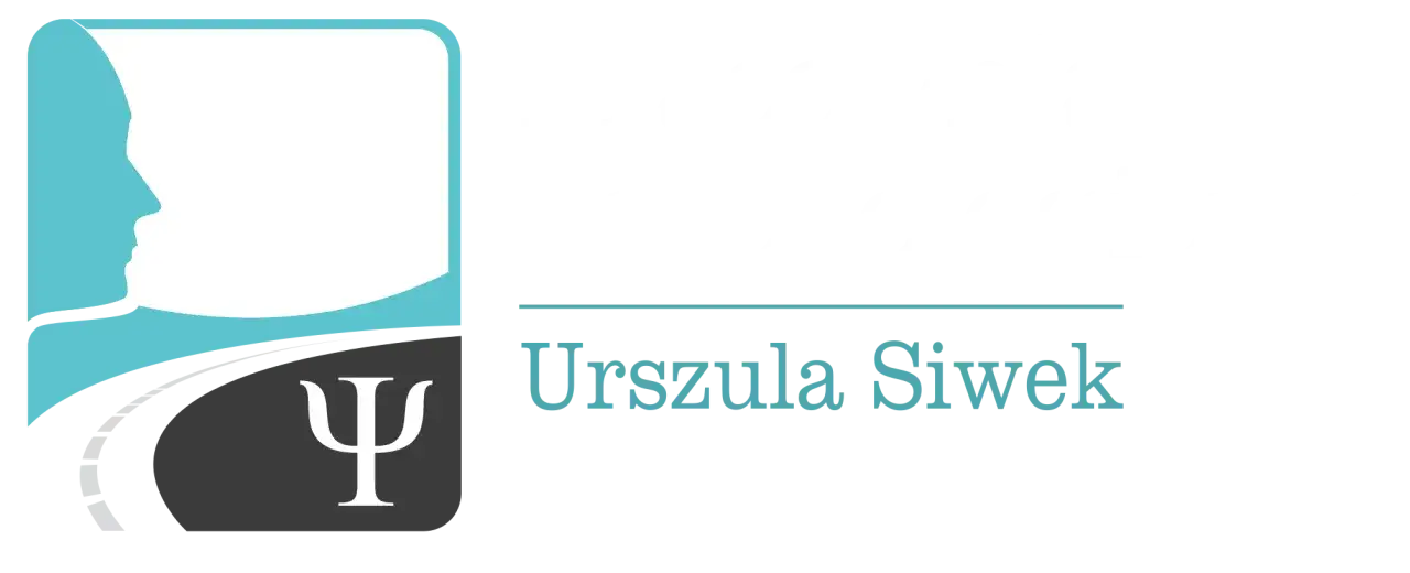 Logo z profilem osoby i drogą, symbolizujące badanie psychologiczne w zakresie psychologii transportu. Urszula Siwek.