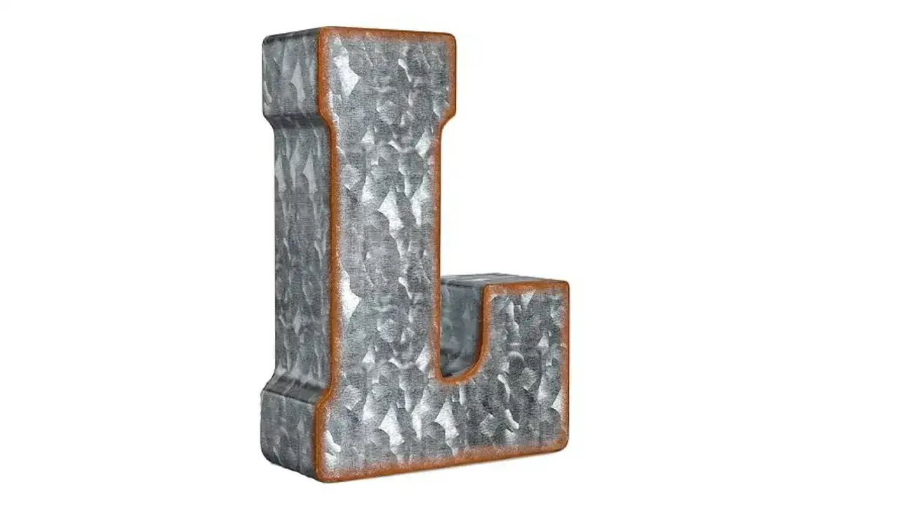 Lettre L en métal galvanisé, un alphabet décoratif rustique pour personnaliser votre intérieur.