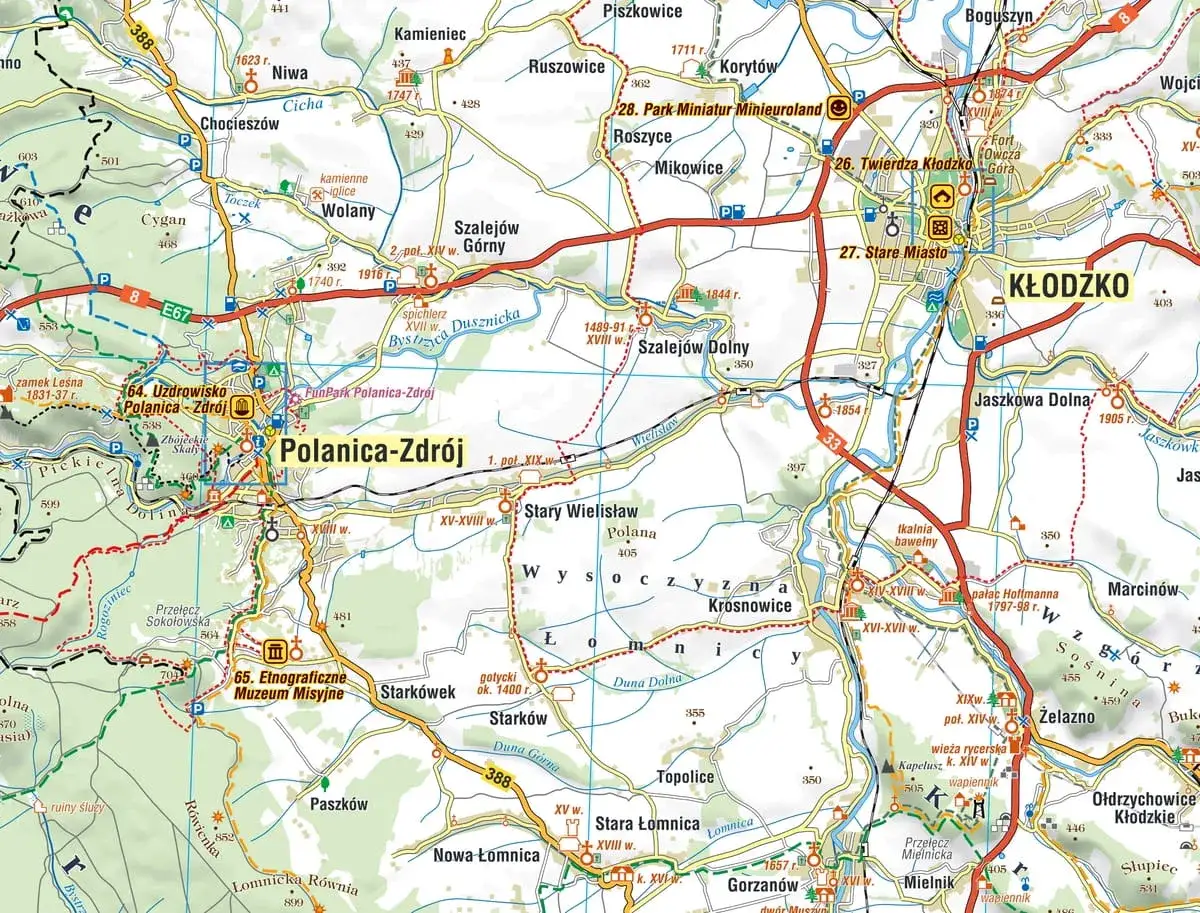 Ziemia Kłodzka atrakcje mapa