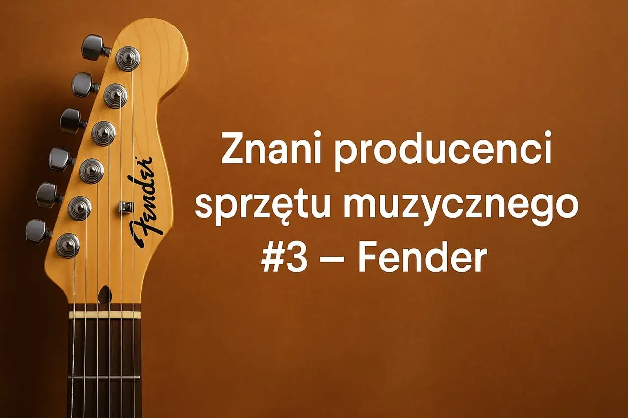 Główka gitary elektrycznej Fender, znanej marki sprzętu muzycznego.