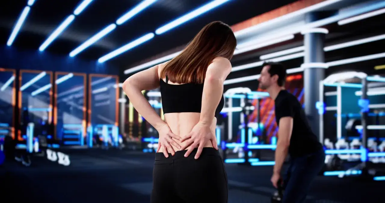 Donna con schiena bloccata cosa fare in palestra. Dolore lombare.