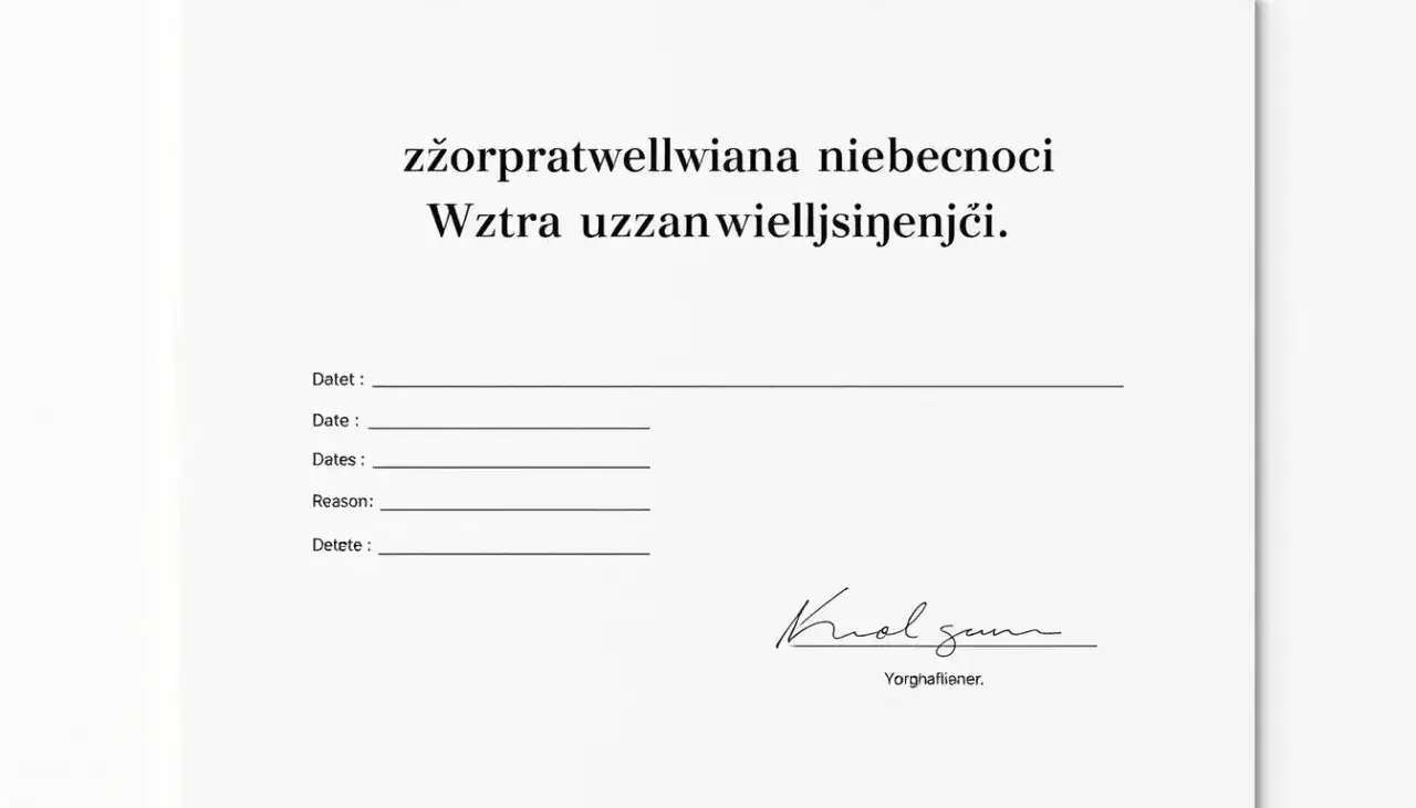 Zdjęcie Jak skutecznie napisać usprawiedliwienie nieobecności w pracy bez stresu