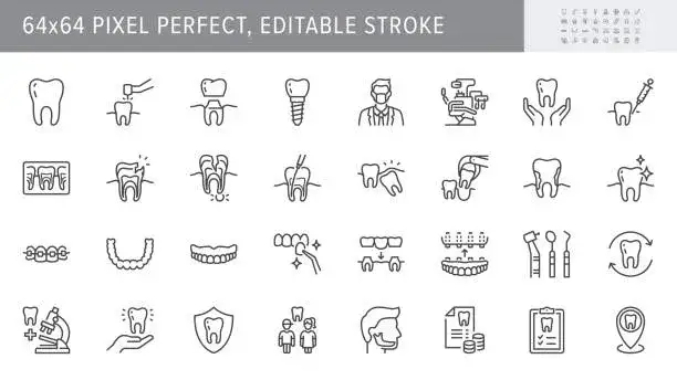 r&oacute;żne specjalizacje stomatologiczne, ikony dentystyczne