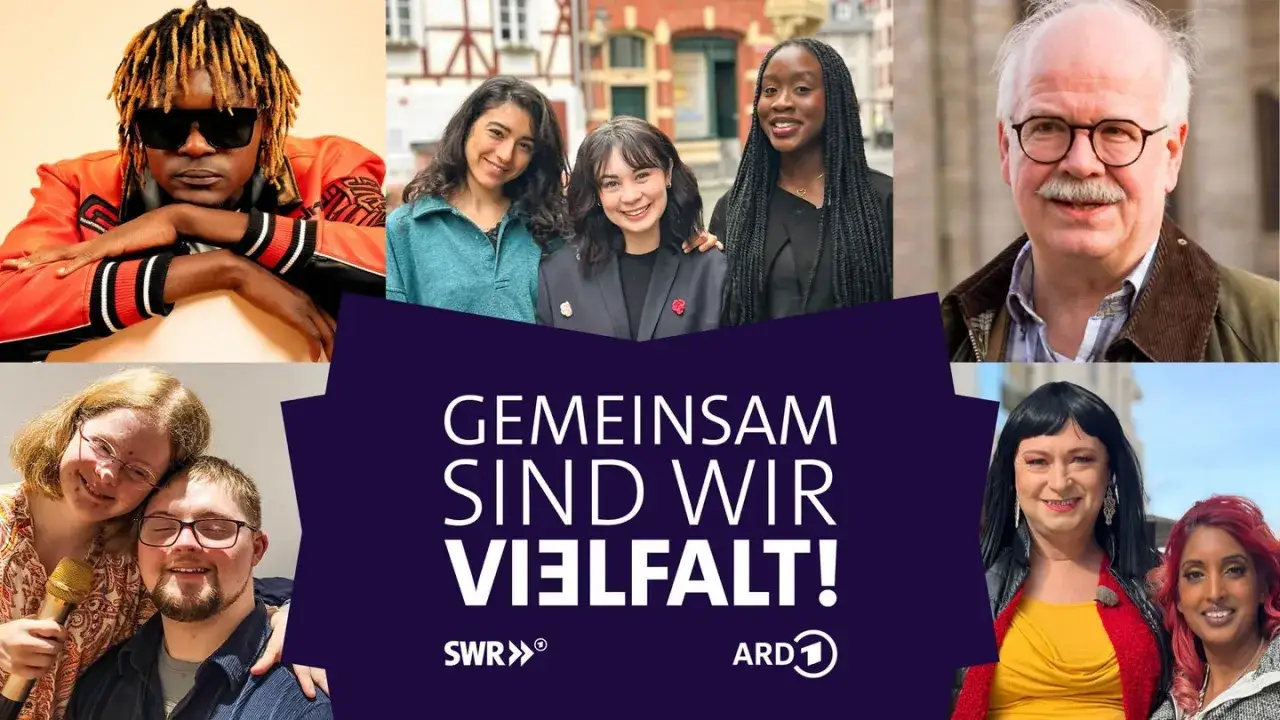 Collage zeigt heterogene gruppen: junger Mann mit Dreadlocks, drei junge Frauen, &auml;lterer Mann, zwei Frauen mit Down-Syndrom, eine Transfrau und eine Frau mit roten Haaren.