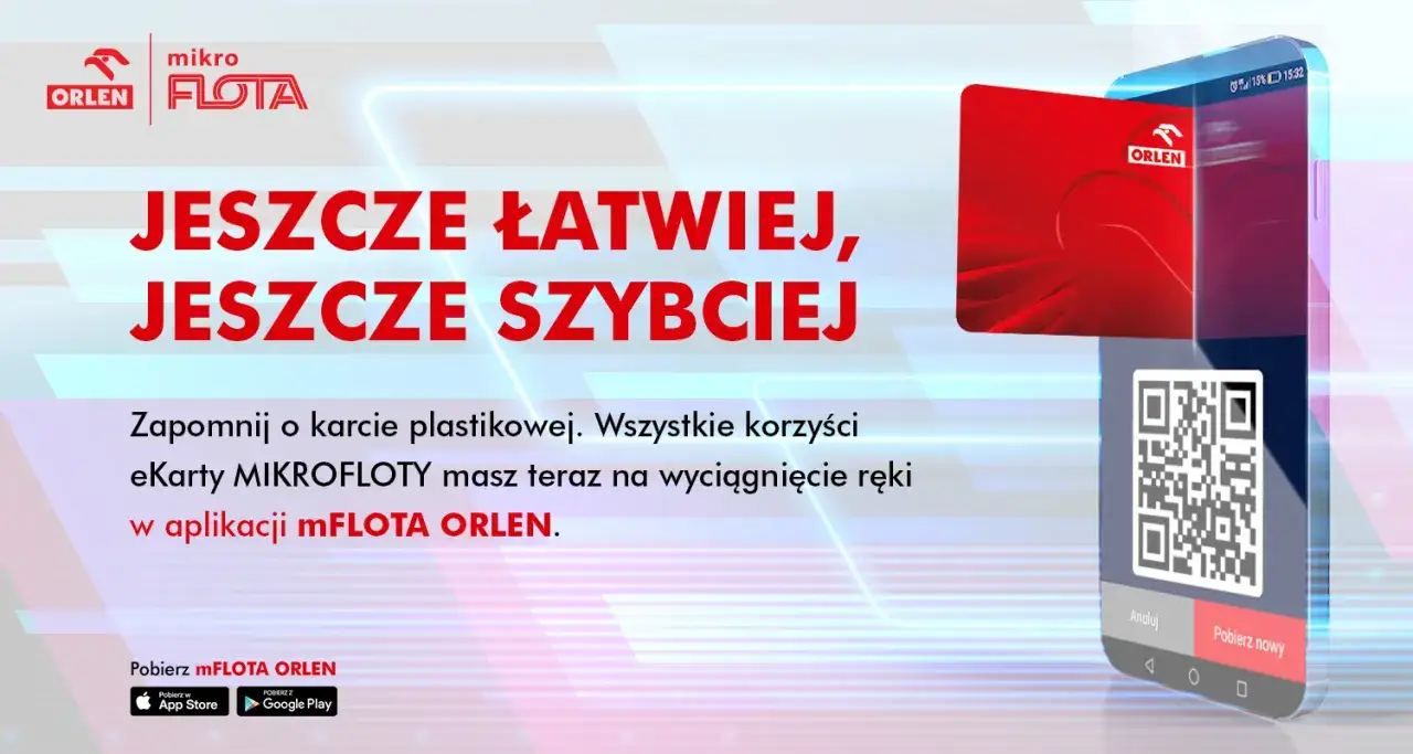 Karta ORLEN Biznestank w aplikacji mFLOTA ORLEN. Szybciej i łatwiej niż kiedykolwiek.