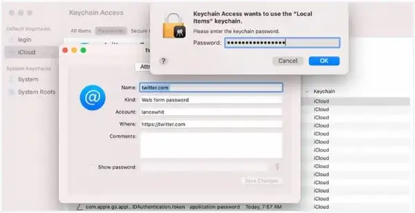 Dostęp do pęku kluczy macOS hasło wifi