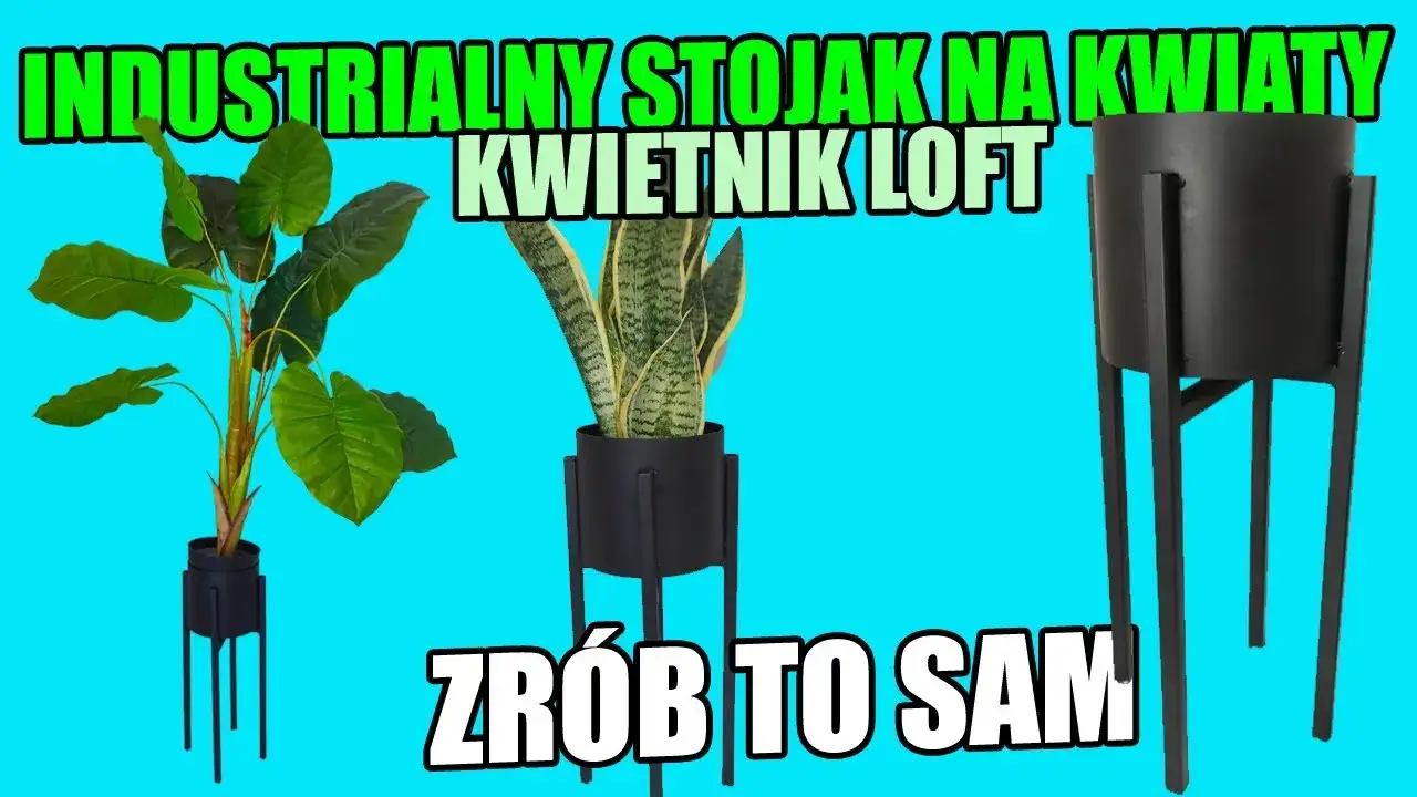 industrialny kwietnik metalowo-drewniany DIY