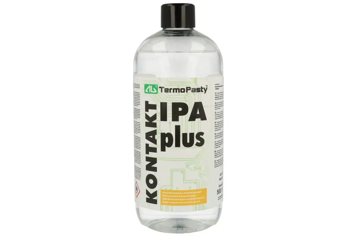 Płyn IPA plus marki TermoPasty to świetna alternatywa, gdy zastanawiasz się, czym zastąpić alkohol izopropylowy do czyszczenia elektroniki.