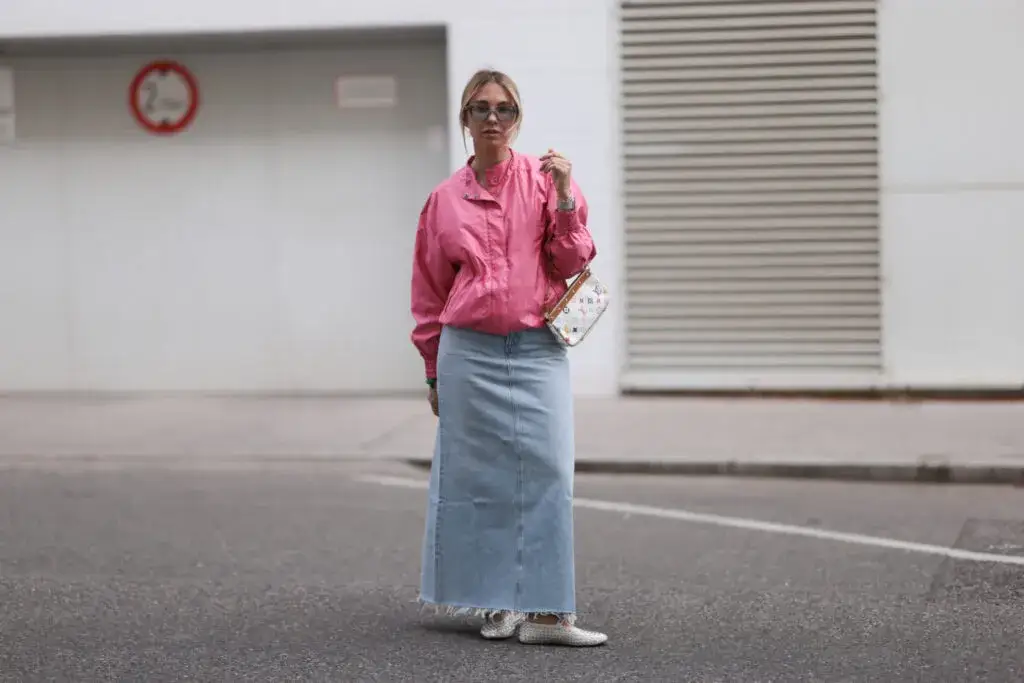Modne spódnice jeansowe maxi stylizacje