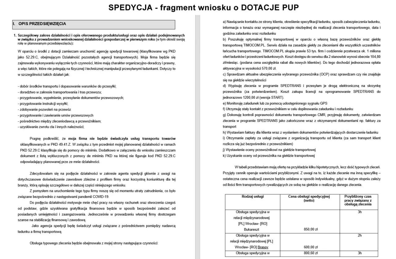 dokumenty do otwarcia firmy spedycyjnej