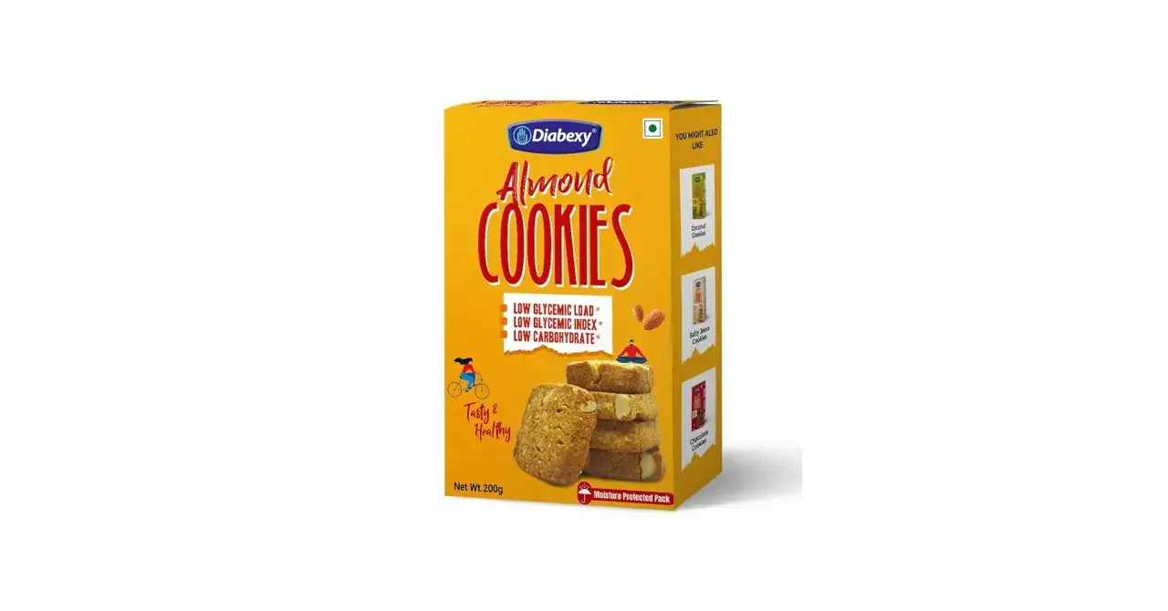Bo&icirc;te de cookie ig bas aux amandes, faible indice glyc&eacute;mique, faible charge glyc&eacute;mique, faible glucide. Go&ucirc;teux et sain.