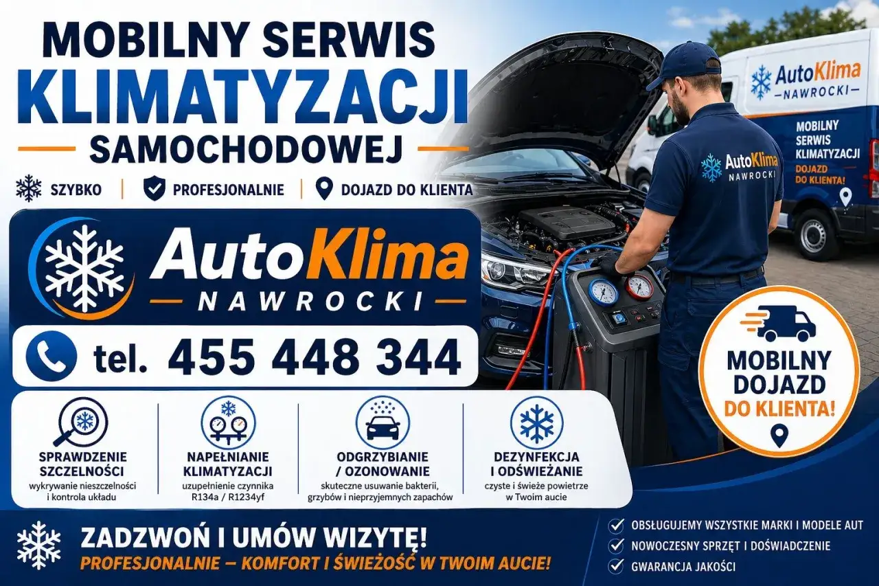 Mobilny serwis klimatyzacji samochodowej. Dowiedz się, ile kosztuje nabicie klimatyzacji i zadzwoń po profesjonalną usługę.