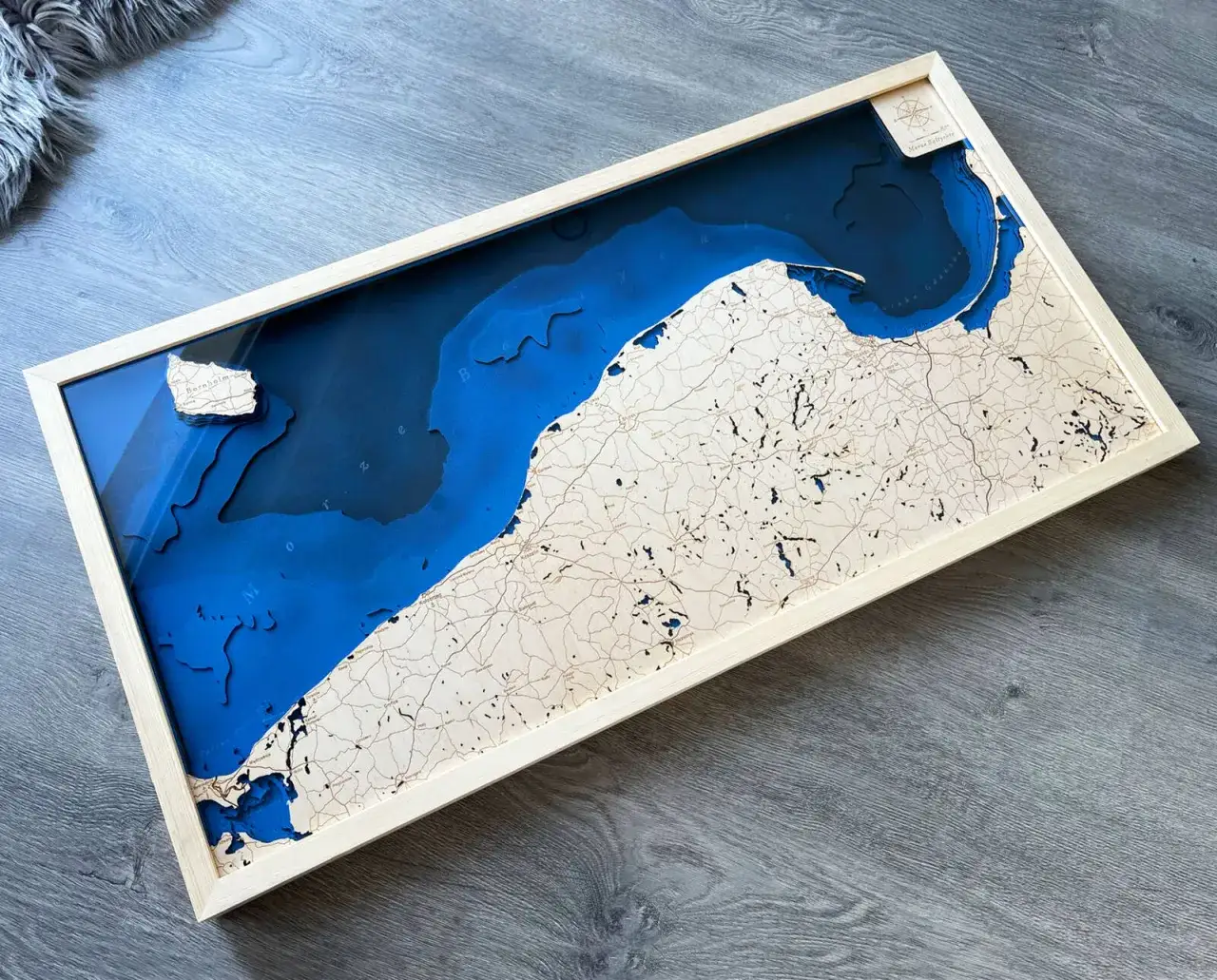 Mapa batymetryczna Bałtyku z głębiami i ławicami