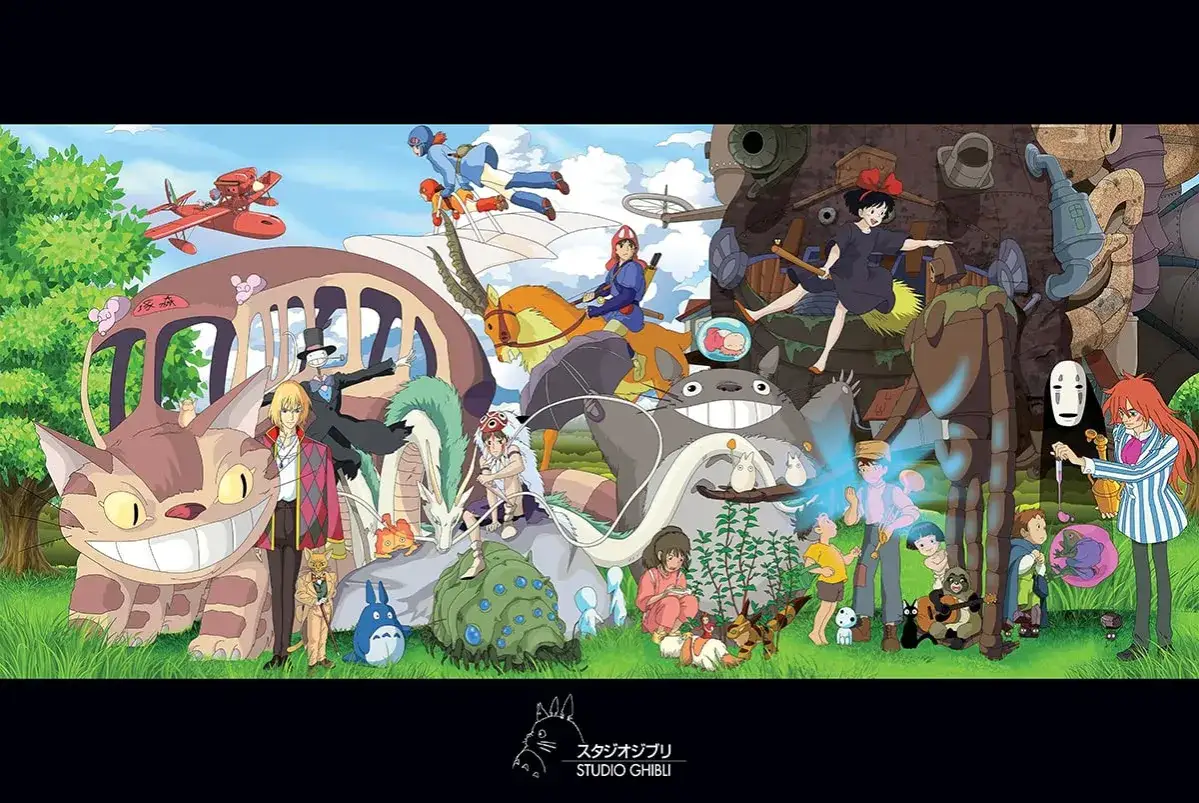 En hyllning till filmer med Hayao Miyazaki: Totoro, Chihiro, Kiki och många fler karaktärer samlas i en magisk Studio Ghibli-scen.