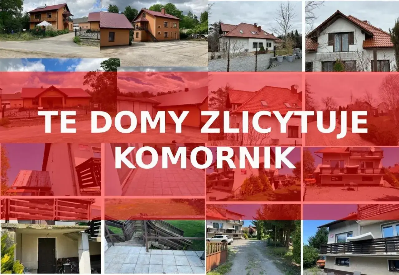 Kolaż zdjęć dom&oacute;w z napisem 