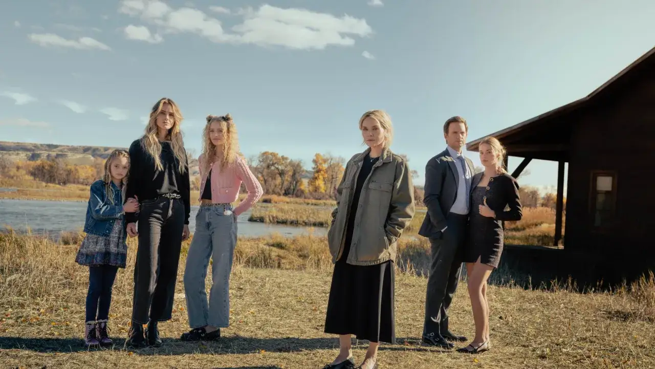 Familjen samlad vid en sj&ouml;, en scen fr&aring;n madison serie.