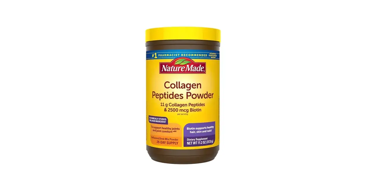 Nature Made Collagen Peptides Powder. Zobacz, jakie kolagen do picia efekty możesz uzyskać dla zdrowych stawów, włosów, skóry i paznokci.