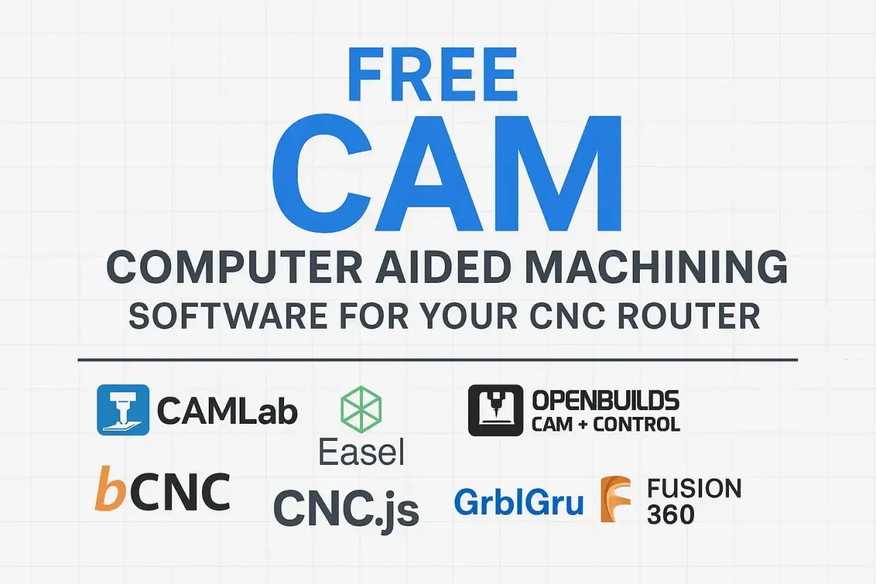 Darmowe projekty CNC i oprogramowanie CAM: CAMLab, Easel, bCNC, CNC.js, GrblGru, Fusion 360.