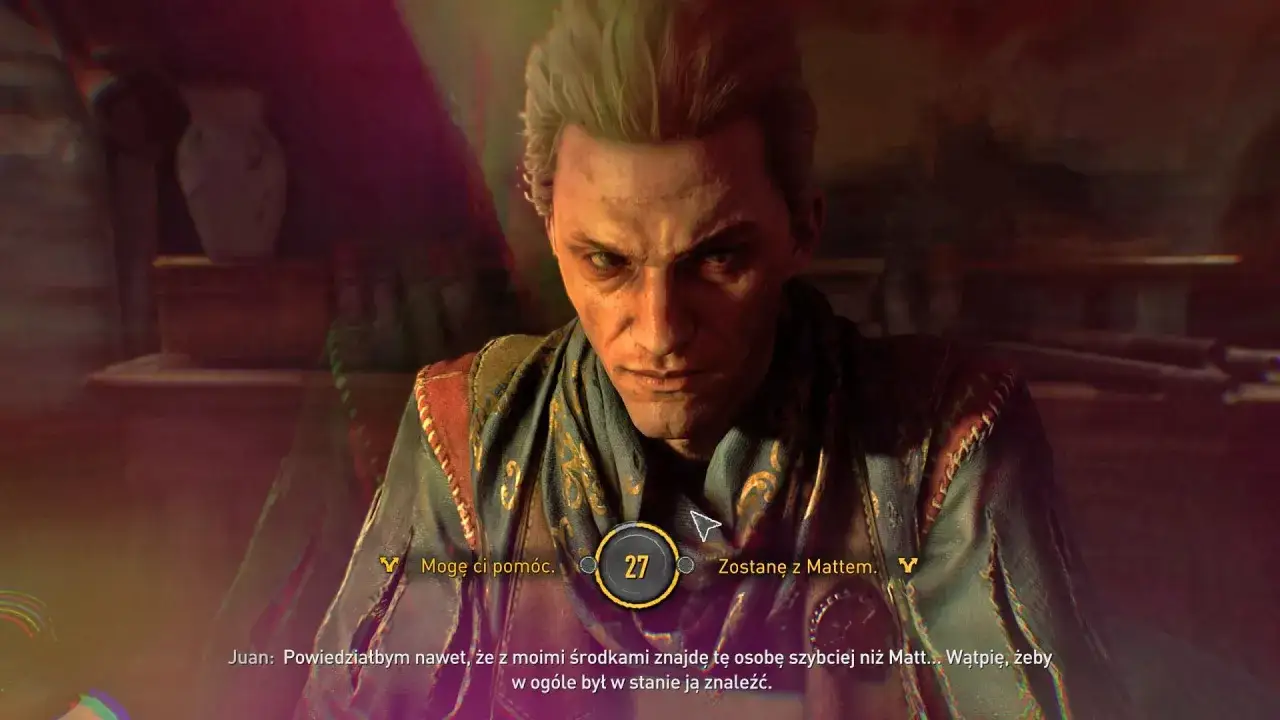 Juan z Dying Light 2, w rozmowie o zakończeniach, oferuje pomoc.