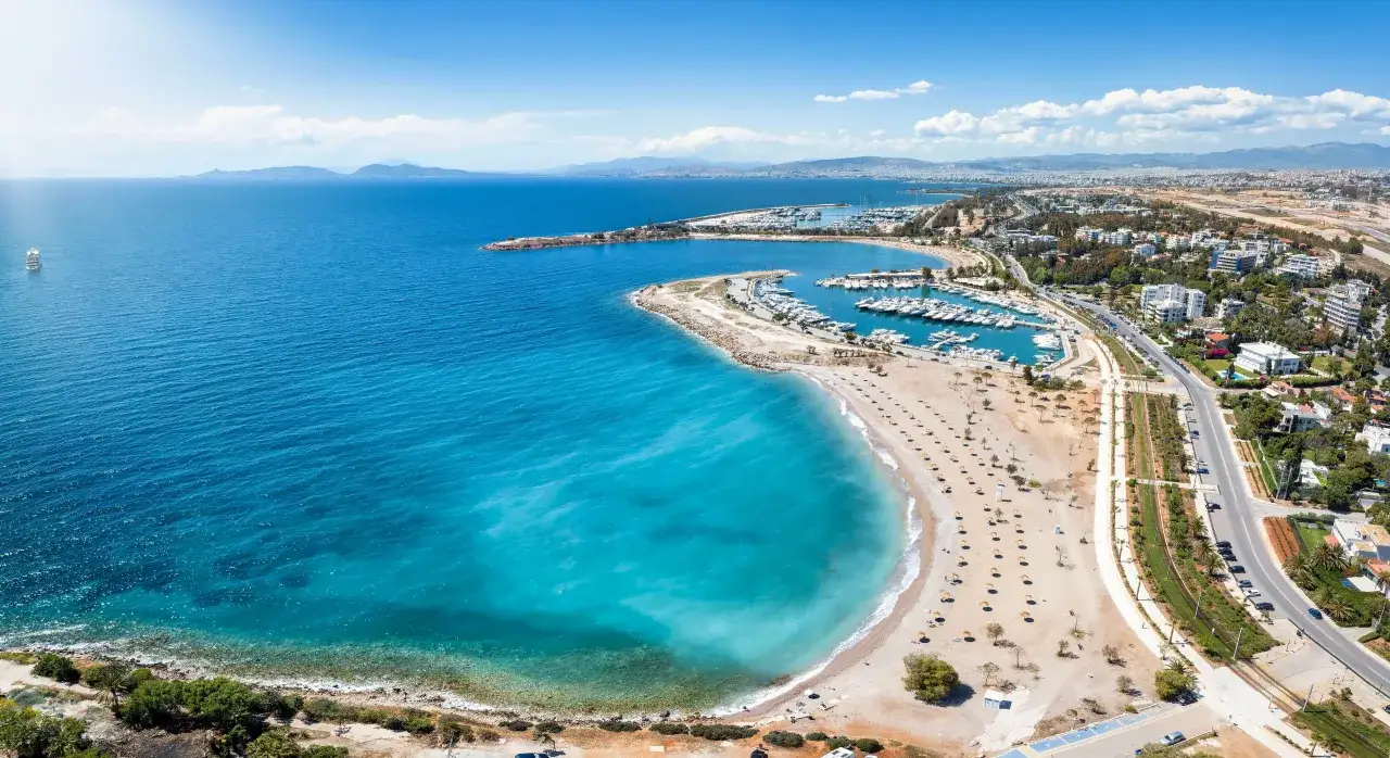 Carte de la Riviera Athénienne avec Glyfáda, Vouliagméni, Varkiza