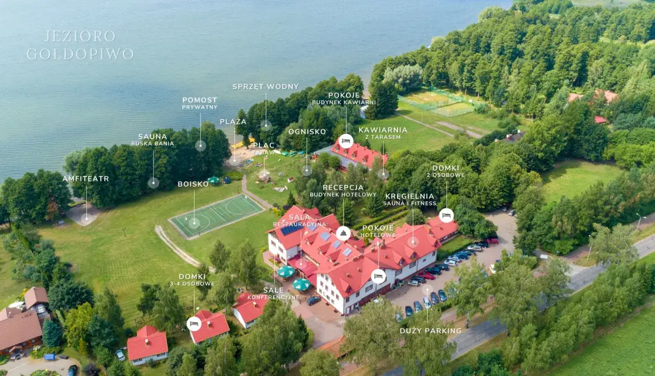 Rodzinny ośrodek wypoczynkowy nad jeziorem