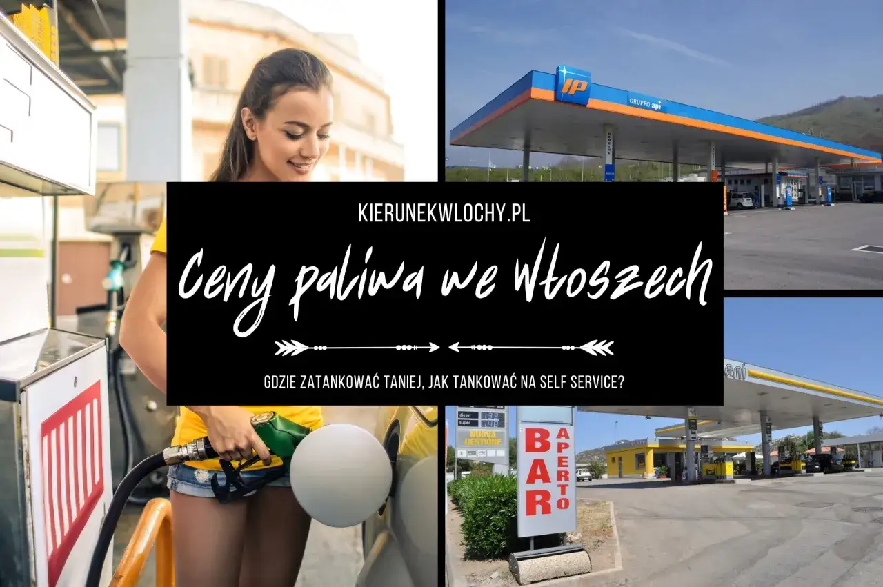 Ceny paliwa we Włoszech. Kobieta tankuje auto, stacje paliw IP i Eni. Jak tankować taniej na self-service?