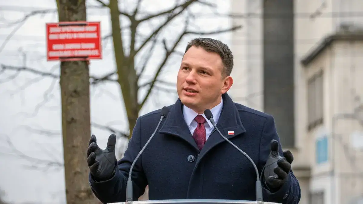 Sławomir Mentzen na wiecu wyborczym Konfederacji